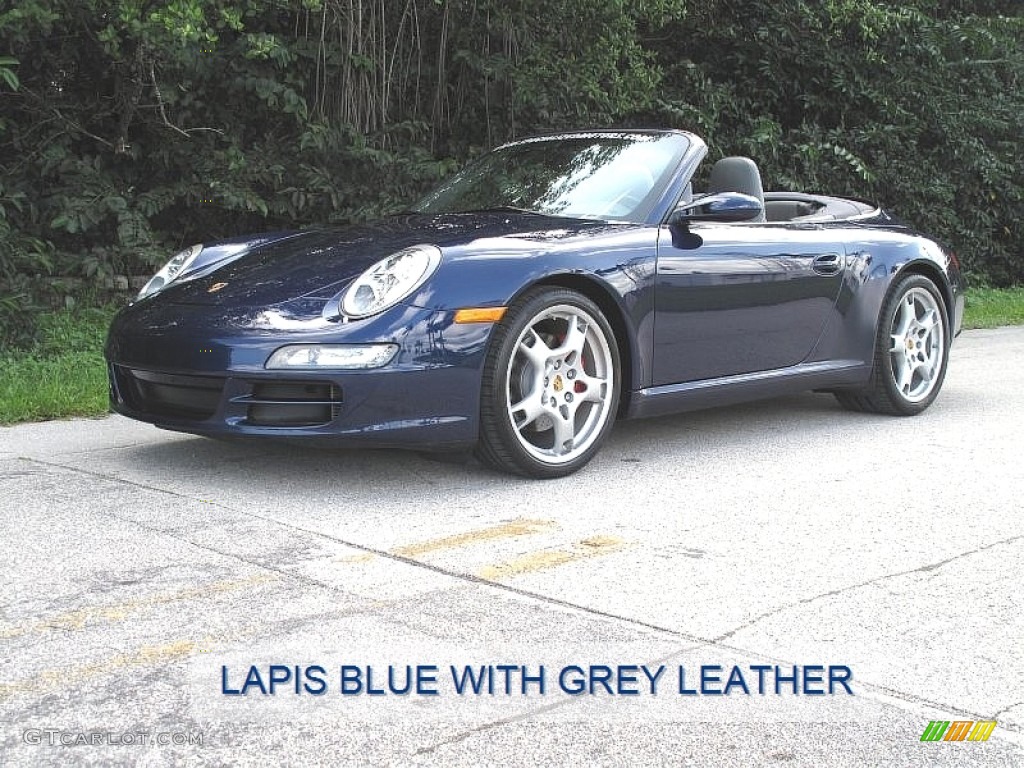 2007 911 Carrera S Cabriolet - Lapis Blue Metallic / Stone Grey photo #2