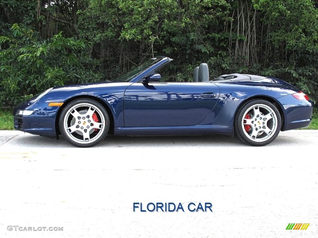 2007 911 Carrera S Cabriolet - Lapis Blue Metallic / Stone Grey photo #4
