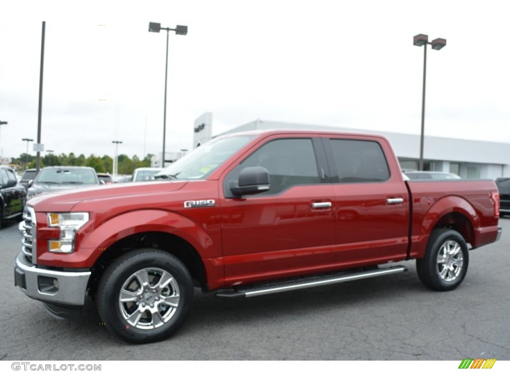 2015 F150 XLT SuperCrew - Ruby Red Metallic / Medium Earth Gray photo #3