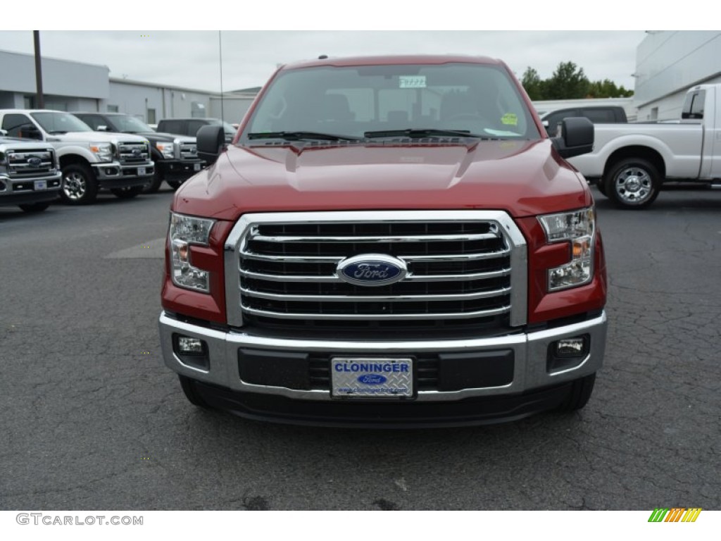 2015 F150 XLT SuperCrew - Ruby Red Metallic / Medium Earth Gray photo #4