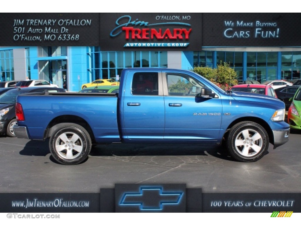 2011 Ram 1500 Big Horn Quad Cab 4x4 - Deep Water Blue Pearl / Dark Slate Gray/Medium Graystone photo #1