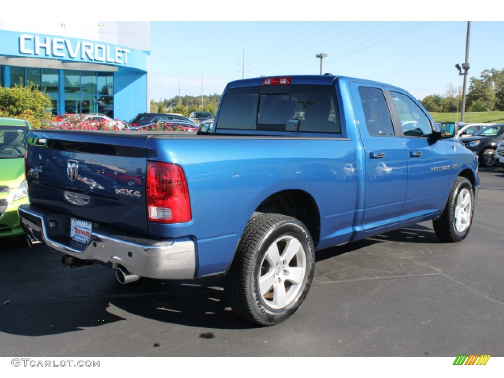 2011 Ram 1500 Big Horn Quad Cab 4x4 - Deep Water Blue Pearl / Dark Slate Gray/Medium Graystone photo #3