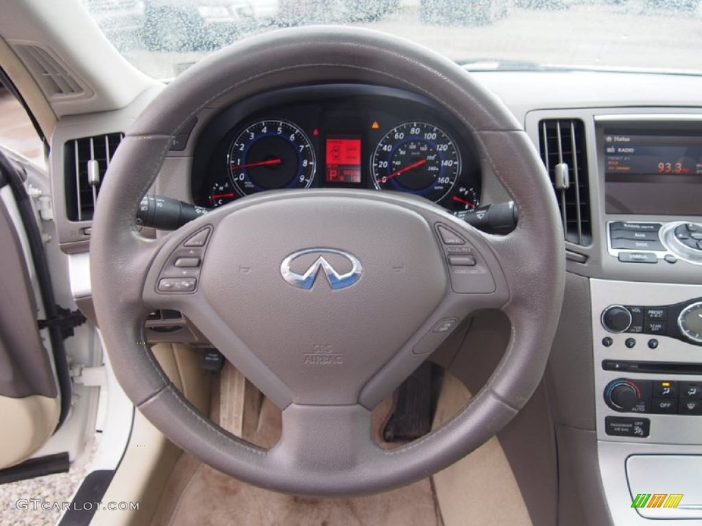 2009 Infiniti G 37 Journey Coupe Wheat Steering Wheel Photo #107583415