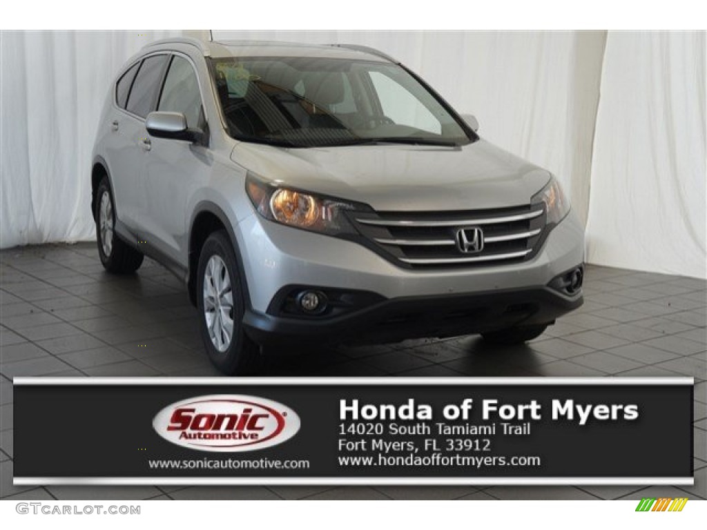 2012 CR-V EX-L 4WD - Alabaster Silver Metallic / Black photo #1