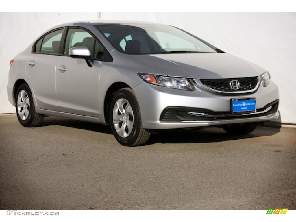 2015 Civic LX Sedan - Alabaster Silver Metallic / Black photo #1