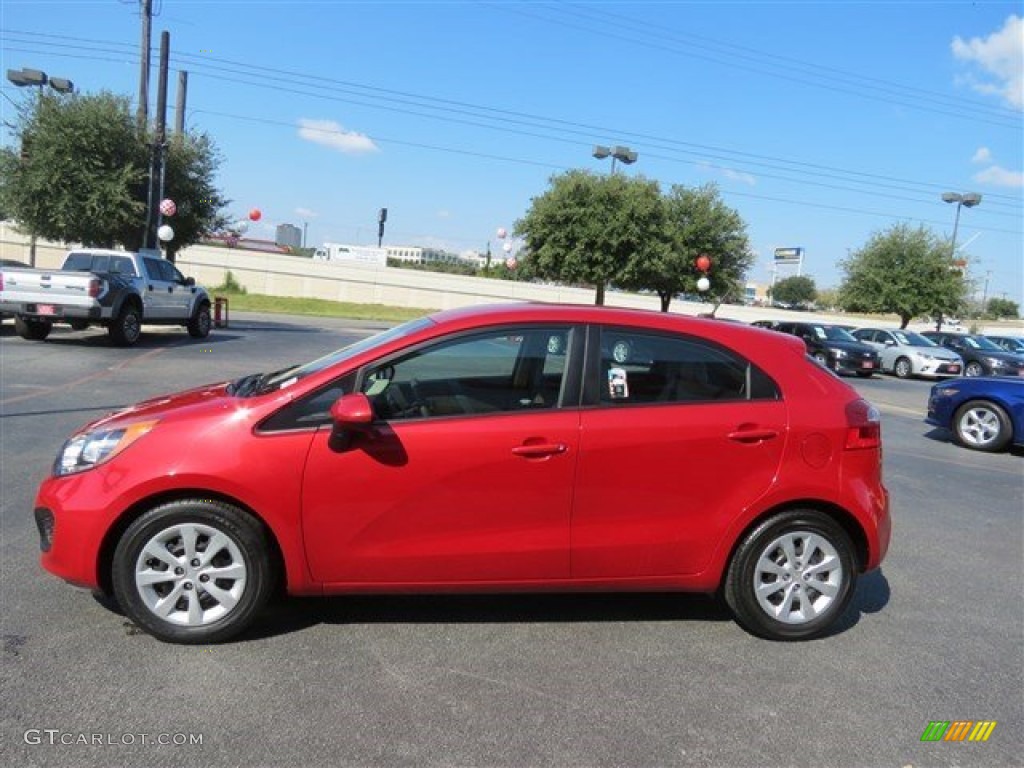 2013 Rio LX 5-Door - Signal Red / Beige photo #5