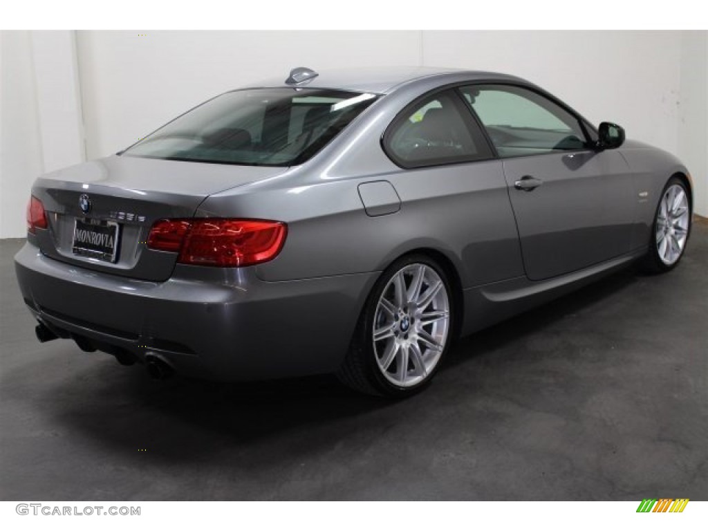 2011 3 Series 335is Coupe - Space Gray Metallic / Coral Red/Black Dakota Leather photo #5
