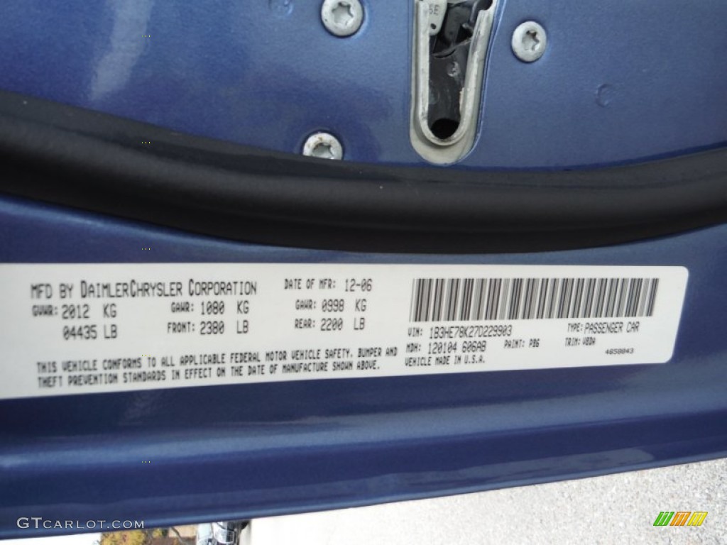 2007 Caliber R/T AWD - Marine Blue Pearl / Pastel Slate Gray/Blue photo #39