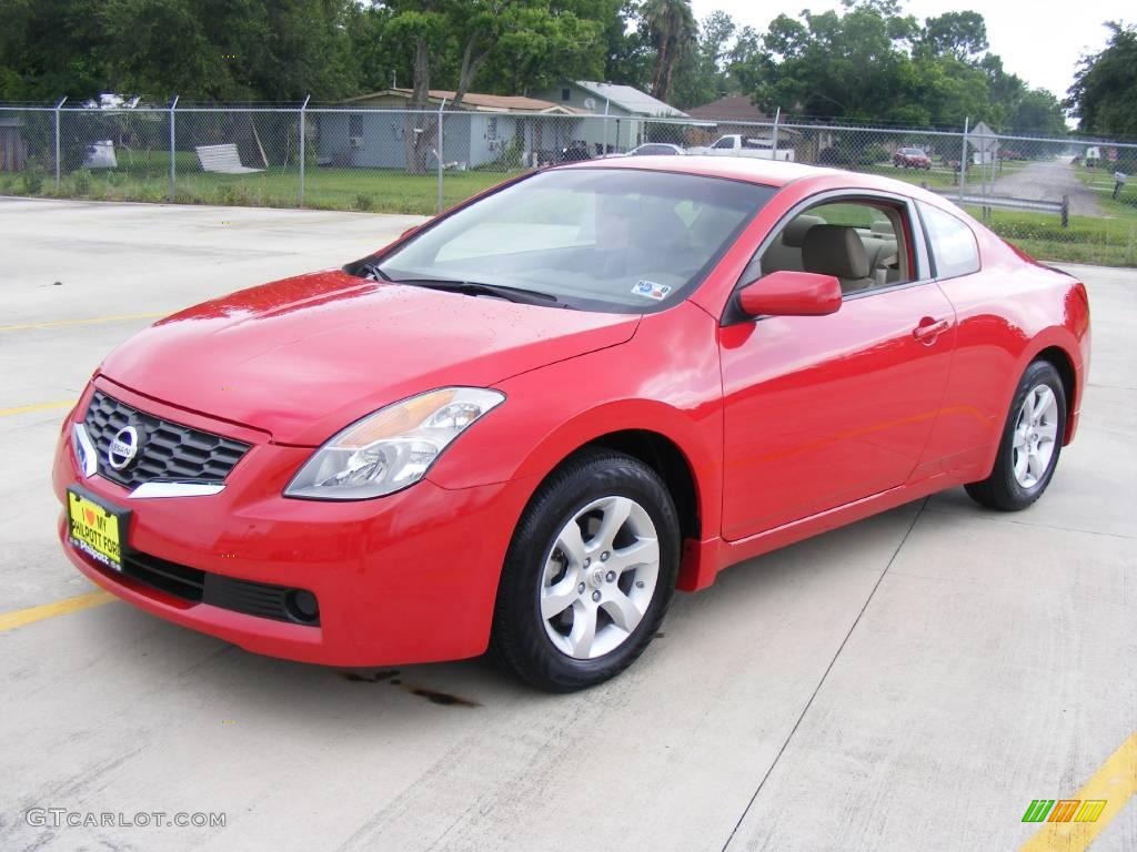 2008 Altima 2.5 S Coupe - Code Red Metallic / Blond photo #7