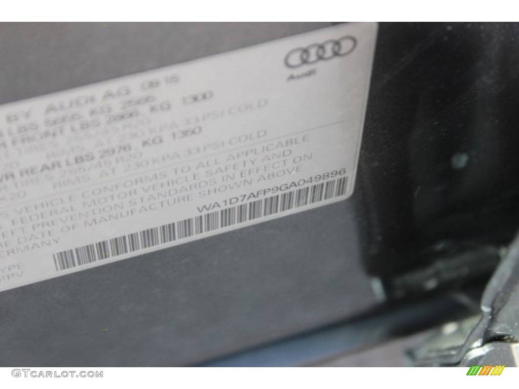 2016 Q5 3.0 TFSI Premium Plus quattro - Monsoon Gray Metallic / Black photo #44