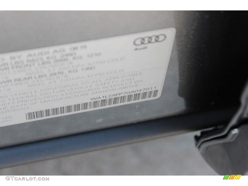 2016 Q5 2.0 TFSI Premium Plus quattro - Monsoon Gray Metallic / Black photo #43