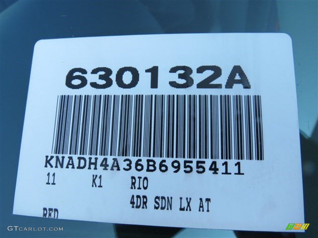 2011 Rio LX - Tropical Red / Gray photo #22