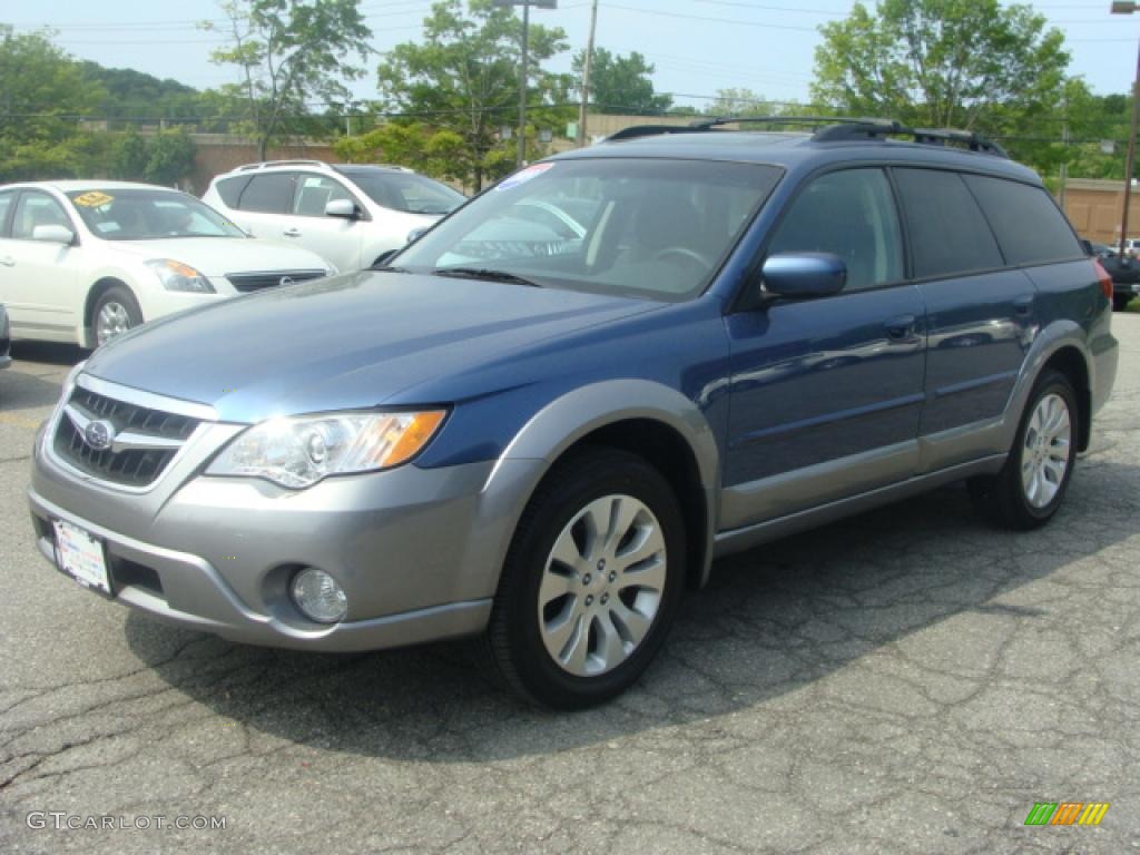 2009 Outback 2.5i Limited Wagon - Newport Blue Pearl / Off Black photo #1