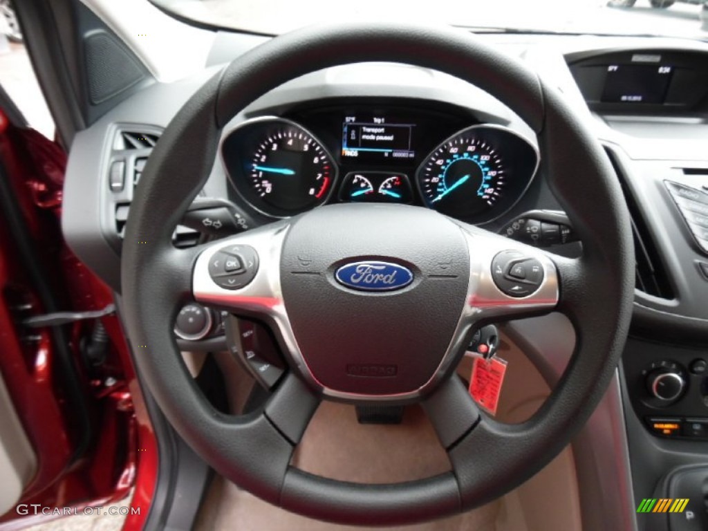 2016 Ford Escape SE 4WD Medium Light Stone Steering Wheel Photo #107631073