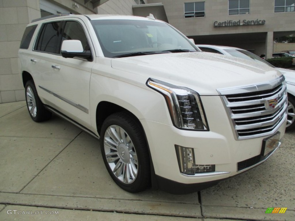 White Diamond Tricoat 2015 Cadillac Escalade Platinum 4WD Exterior Photo #107642627