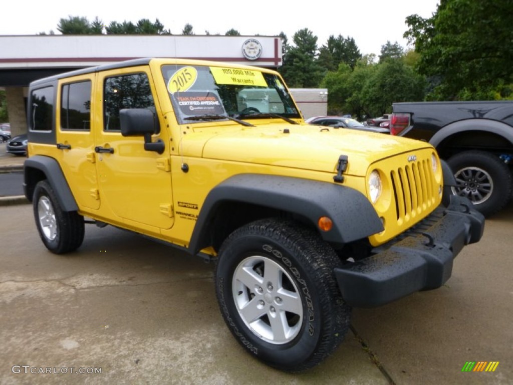 2015 Wrangler Unlimited Sport 4x4 - Baja Yellow / Black photo #6