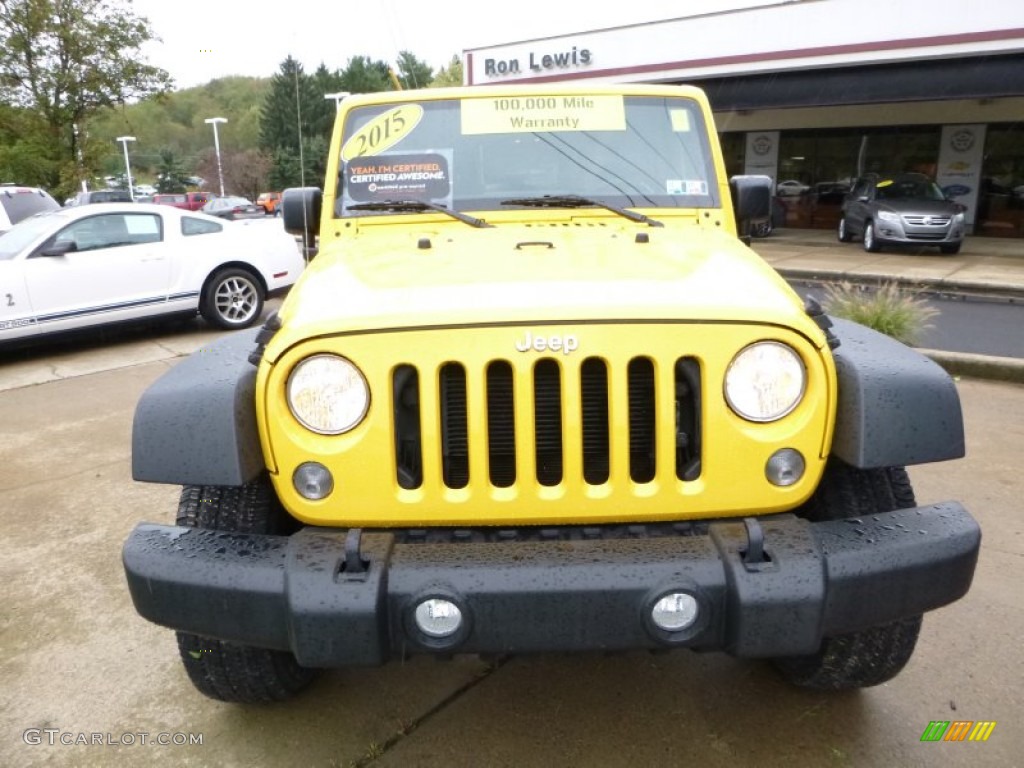 2015 Wrangler Unlimited Sport 4x4 - Baja Yellow / Black photo #7