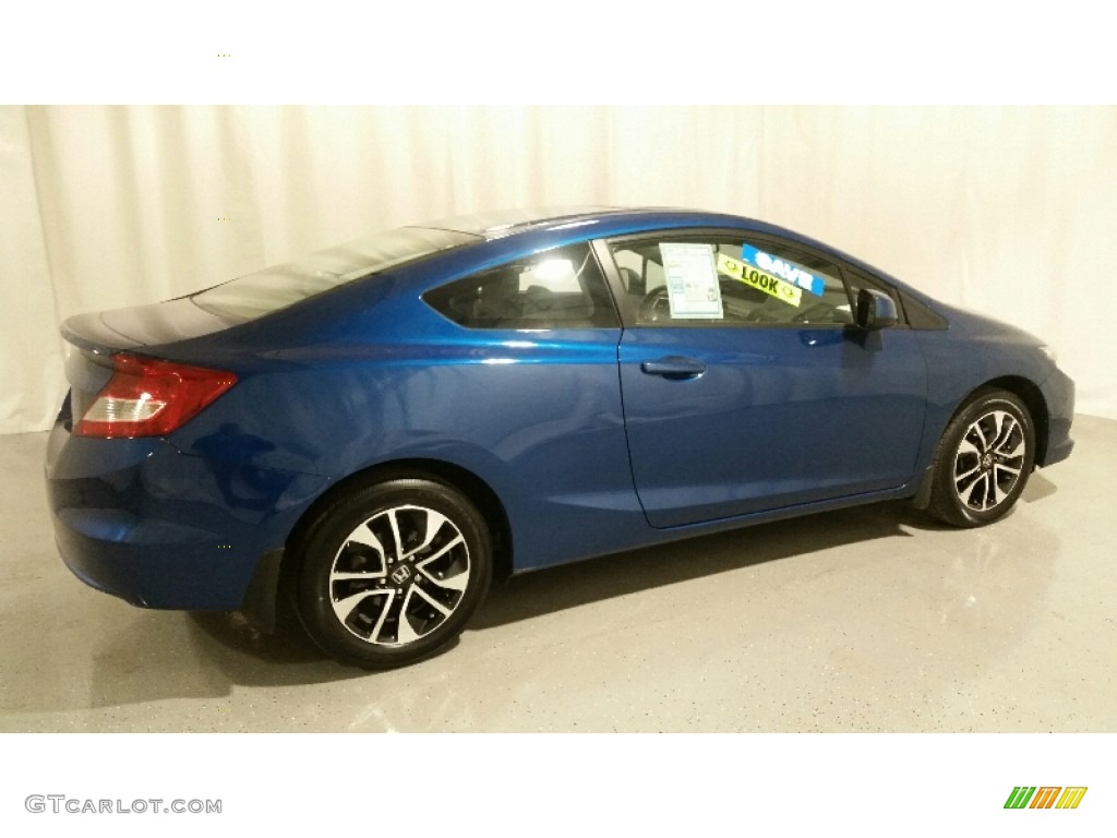 2013 Civic EX Coupe - Dyno Blue Pearl / Gray photo #6