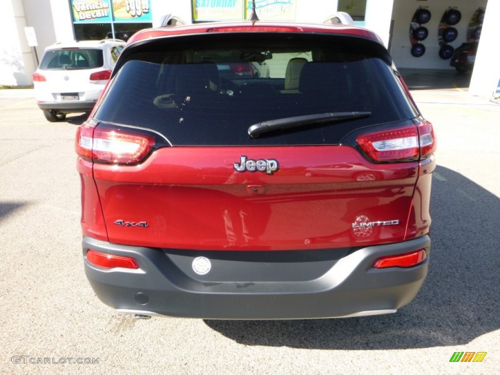 2016 Cherokee Limited 4x4 - Deep Cherry Red Crystal Pearl / Black/Light Frost Beige photo #6