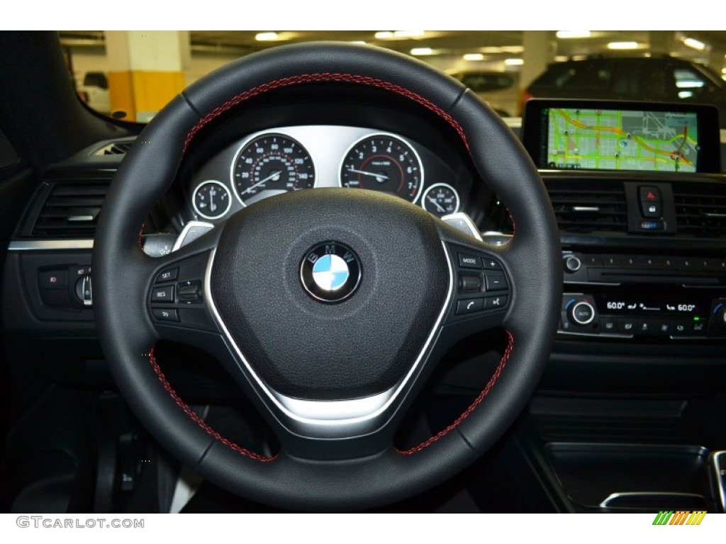2016 BMW 4 Series 428i Coupe Black Steering Wheel Photo #107673133