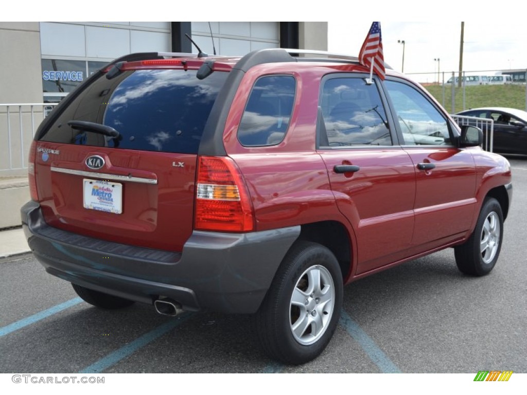 2007 Sportage LX - Volcanic Red / Beige photo #3