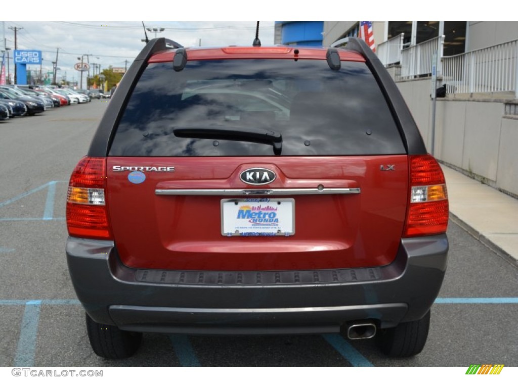 2007 Sportage LX - Volcanic Red / Beige photo #4