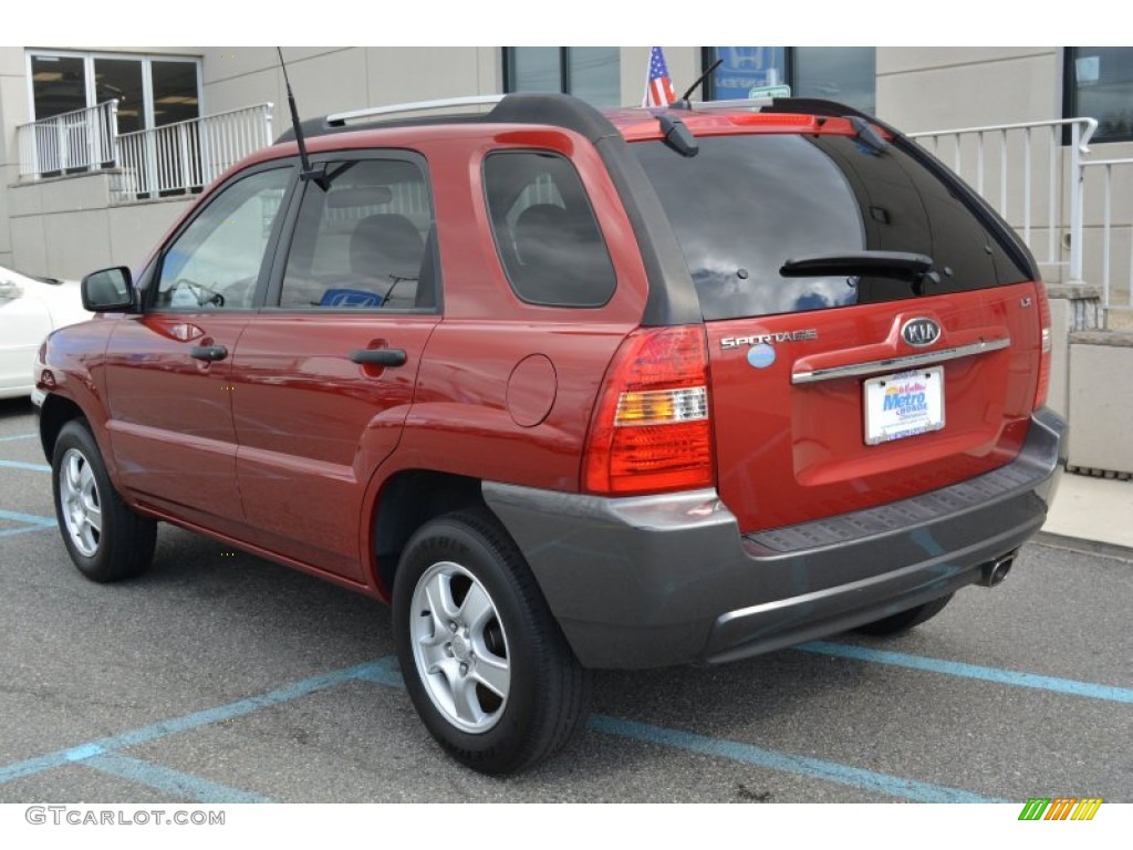 2007 Sportage LX - Volcanic Red / Beige photo #5