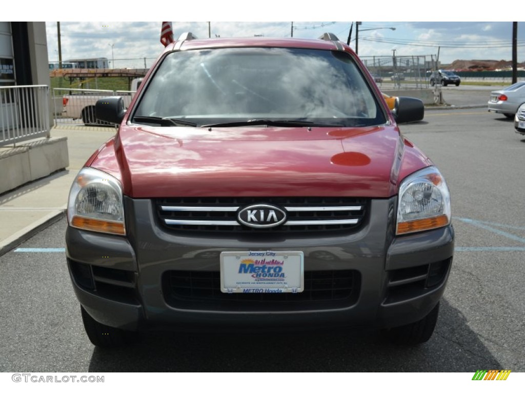 2007 Sportage LX - Volcanic Red / Beige photo #8