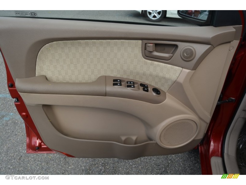2007 Sportage LX - Volcanic Red / Beige photo #9