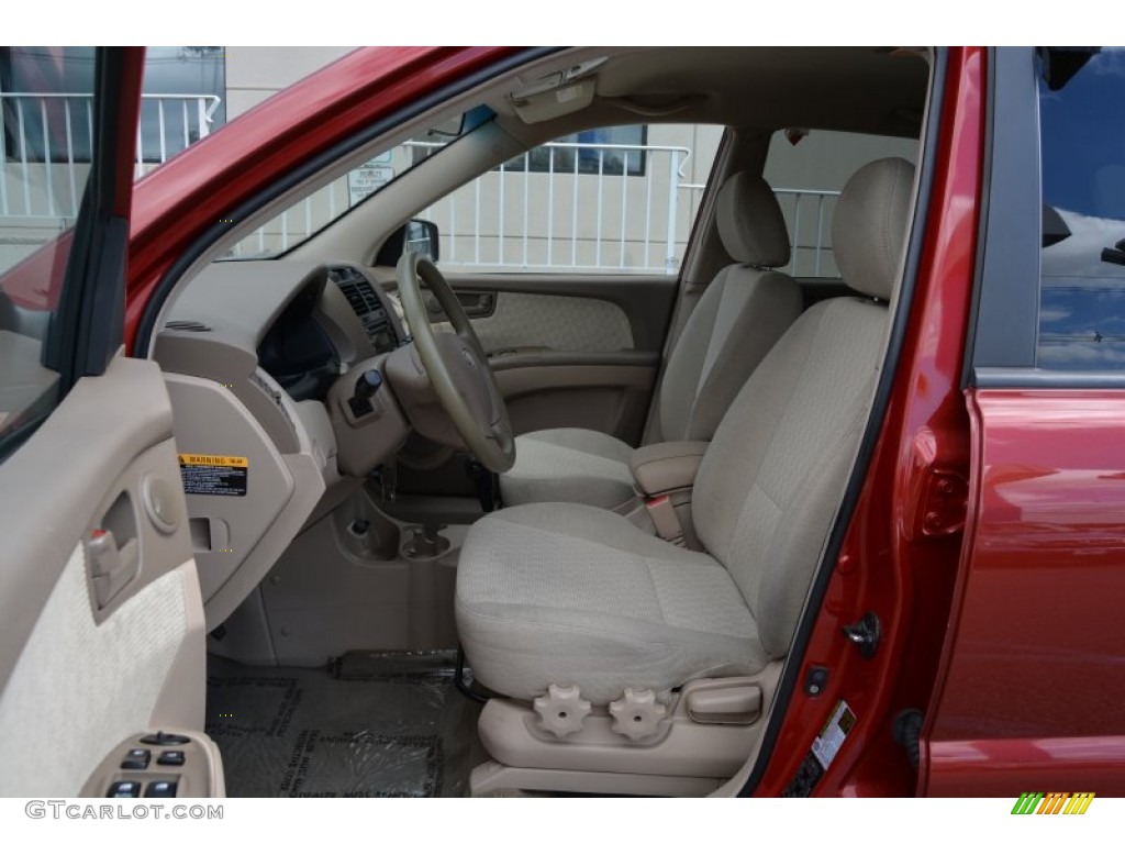 2007 Sportage LX - Volcanic Red / Beige photo #12