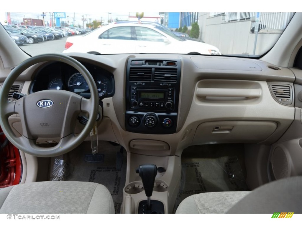 2007 Sportage LX - Volcanic Red / Beige photo #13