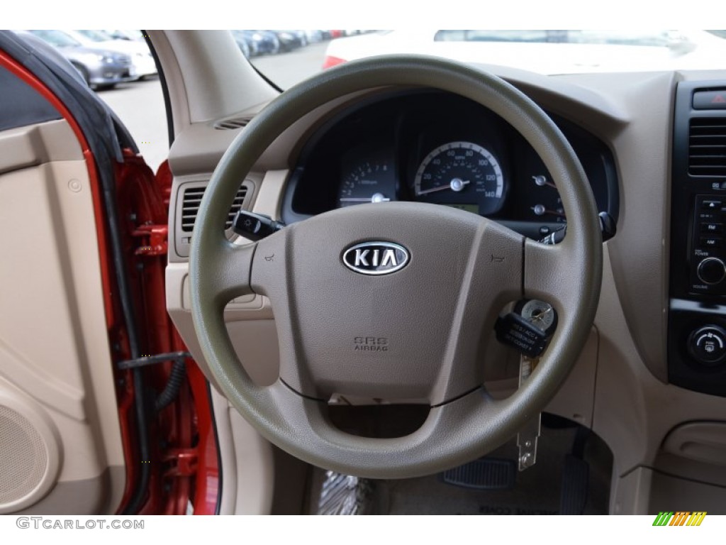 2007 Sportage LX - Volcanic Red / Beige photo #16