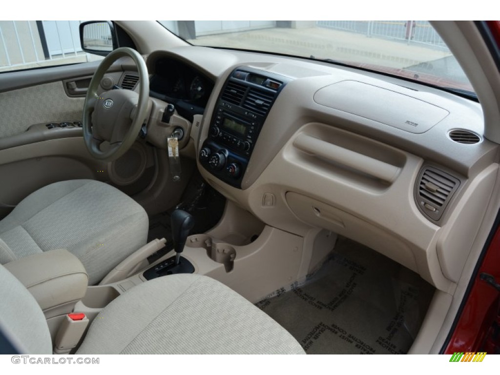 2007 Sportage LX - Volcanic Red / Beige photo #23