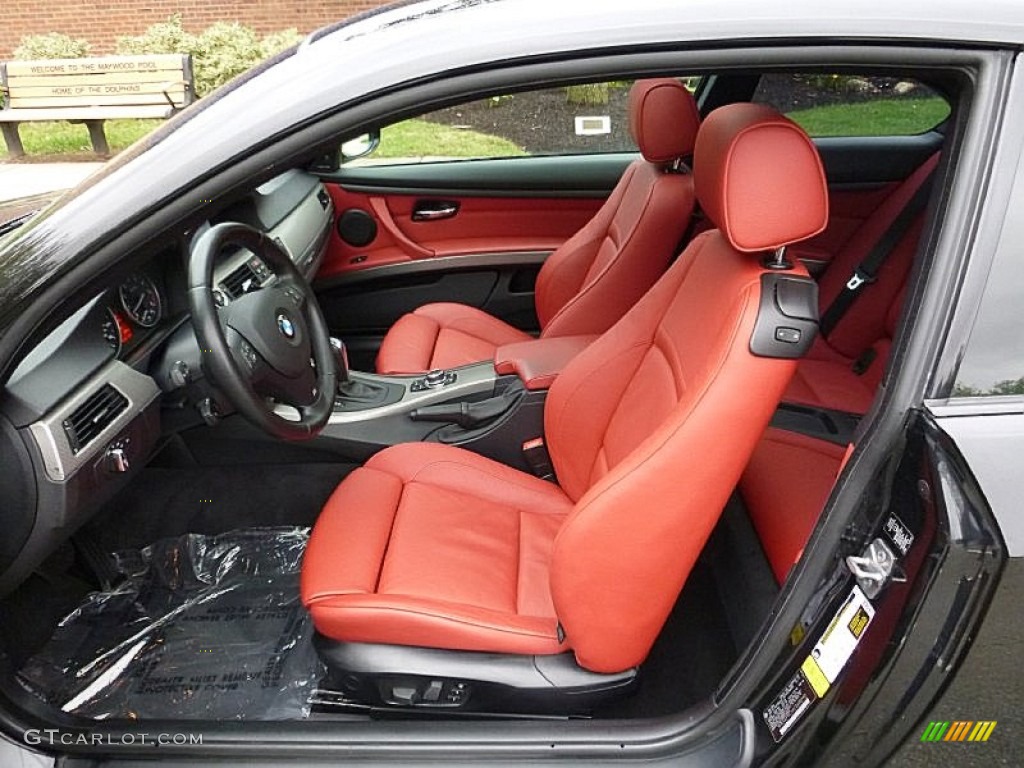 2012 3 Series 335i xDrive Coupe - Black Sapphire Metallic / Coral Red/Black photo #12