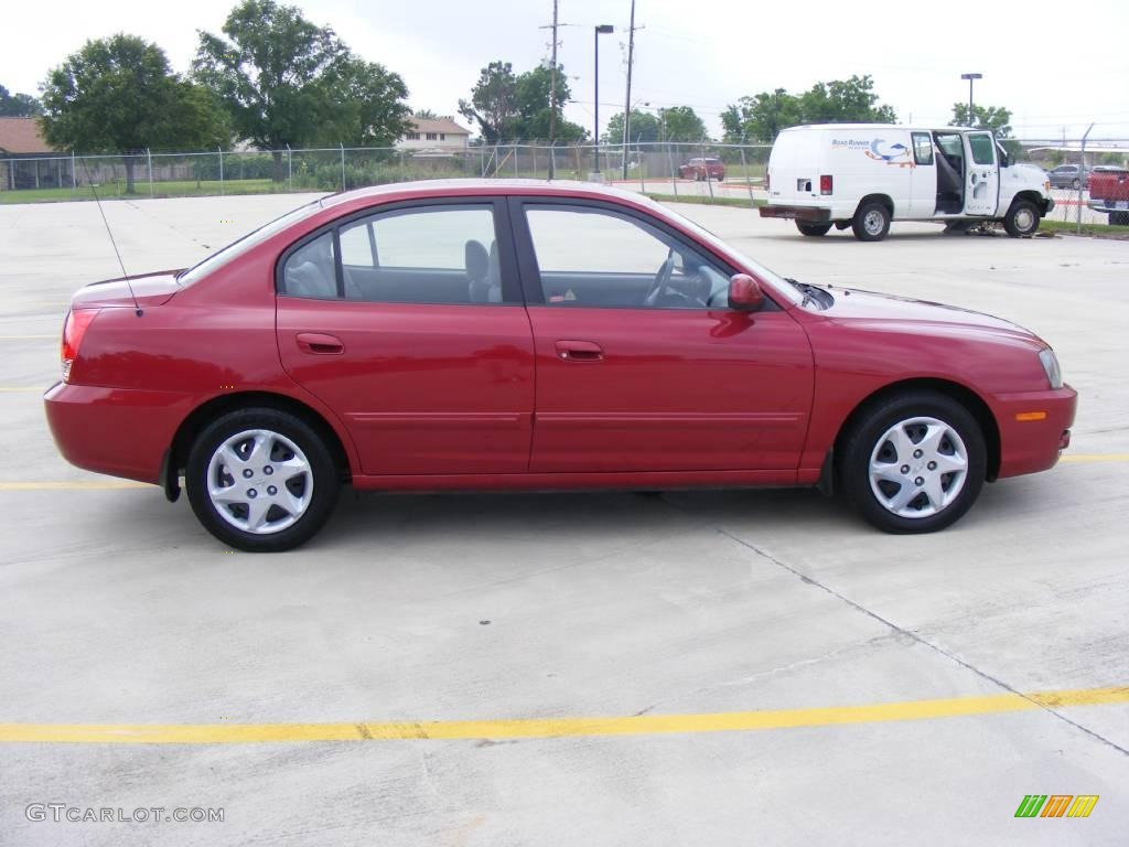 2006 Elantra GLS Sedan - Electric Red / Gray photo #2