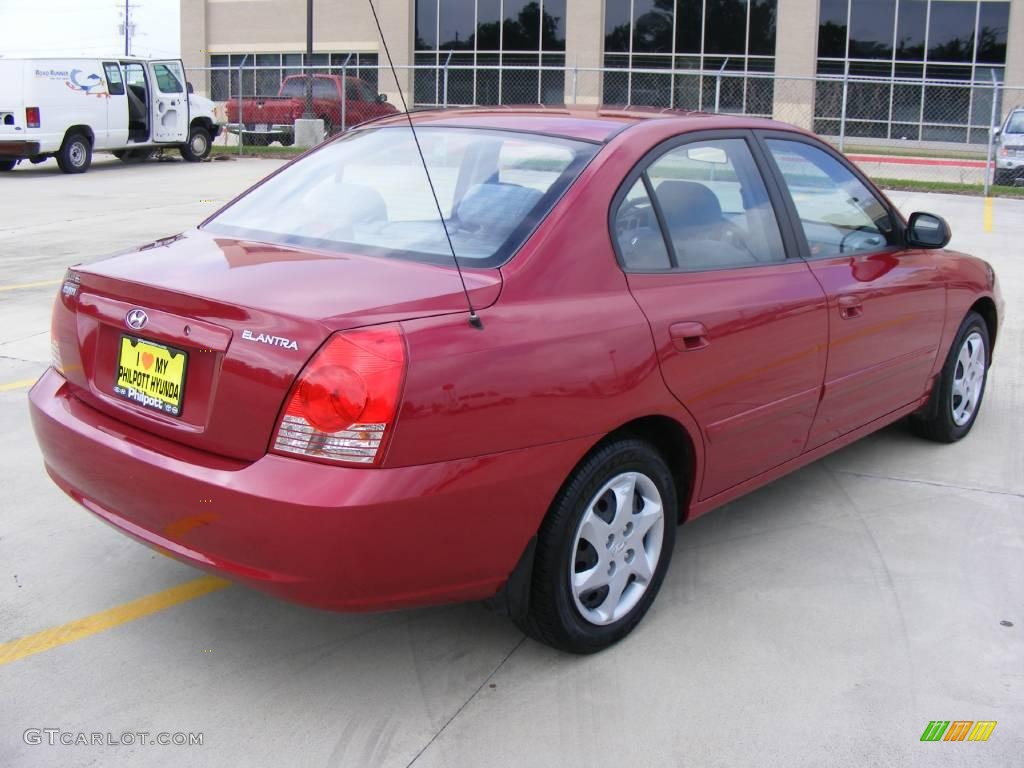 2006 Elantra GLS Sedan - Electric Red / Gray photo #3