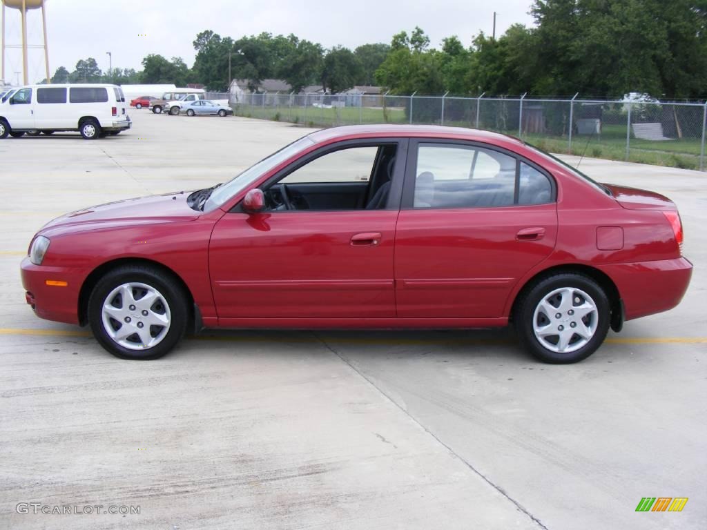 2006 Elantra GLS Sedan - Electric Red / Gray photo #6