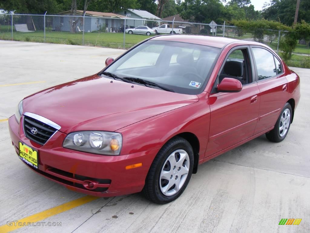 2006 Elantra GLS Sedan - Electric Red / Gray photo #7