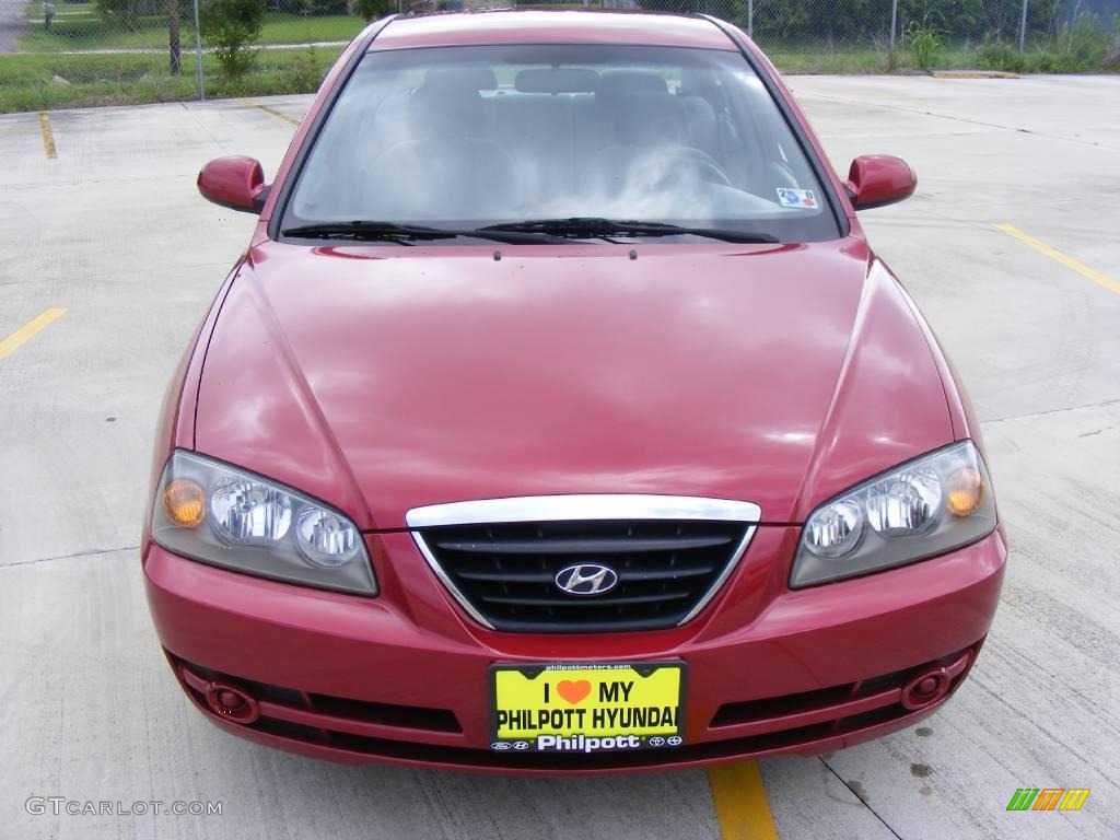 2006 Elantra GLS Sedan - Electric Red / Gray photo #8
