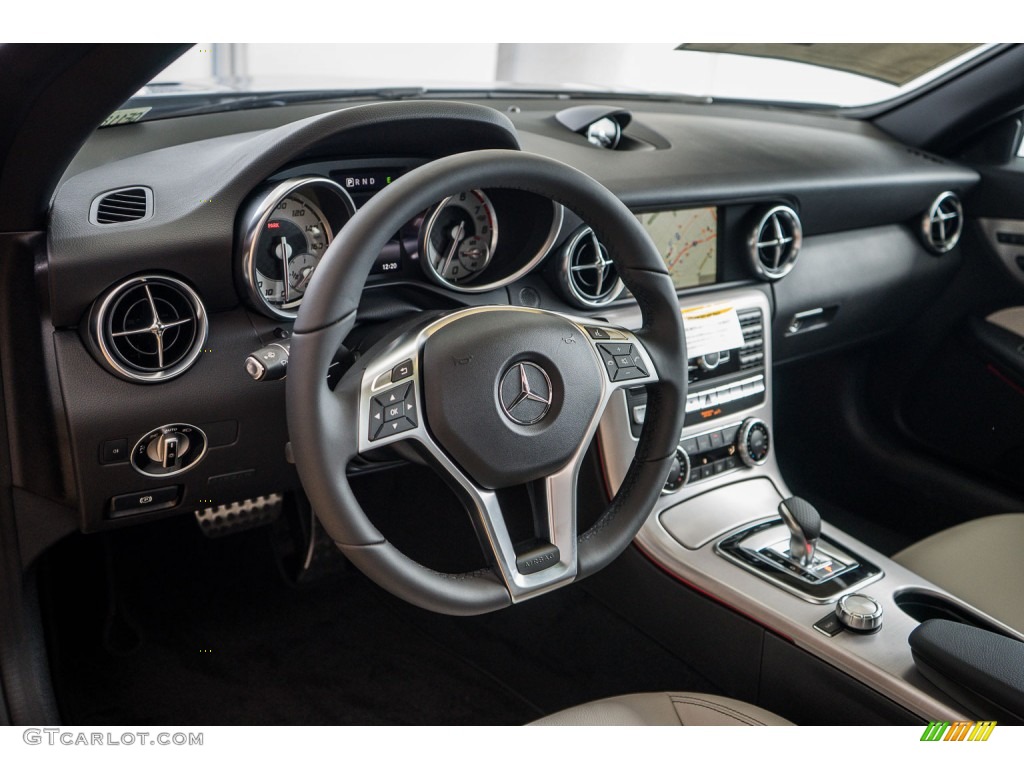 Ash/Black Interior 2016 Mercedes-Benz SLK 300 Roadster Photo #107701752