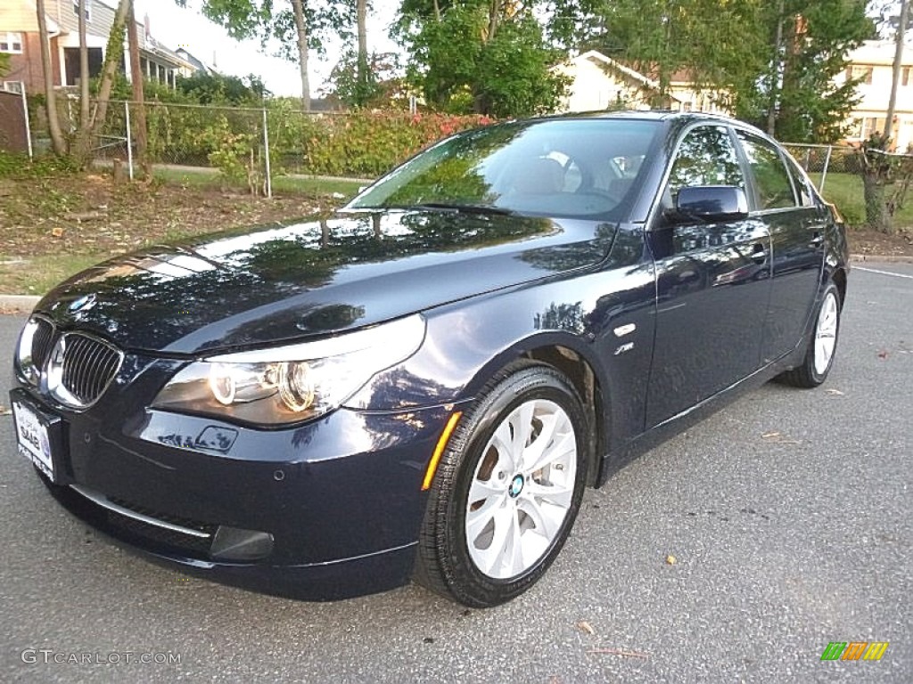 2009 5 Series 535xi Sedan - Monaco Blue Metallic / Natural Brown Dakota Leather photo #1