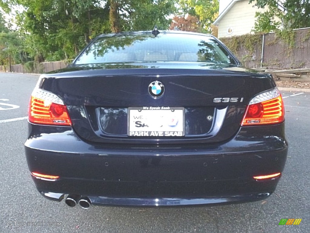 2009 5 Series 535xi Sedan - Monaco Blue Metallic / Natural Brown Dakota Leather photo #4