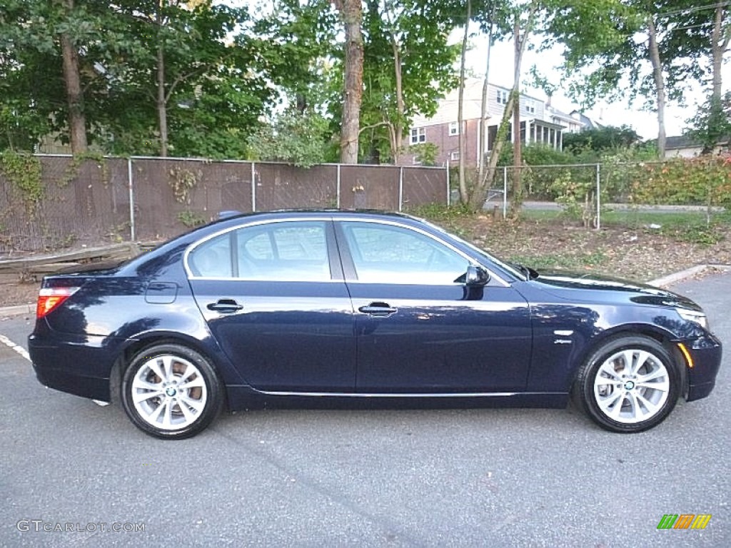2009 5 Series 535xi Sedan - Monaco Blue Metallic / Natural Brown Dakota Leather photo #6