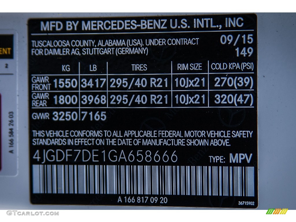 2016 GL Color Code 149 for Polar White Photo #107714508