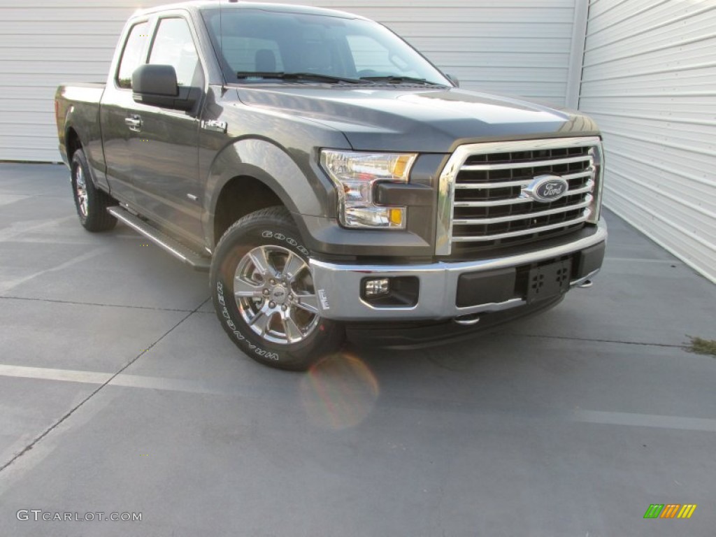 2015 F150 XLT SuperCab 4x4 - Magnetic Metallic / Medium Earth Gray photo #2