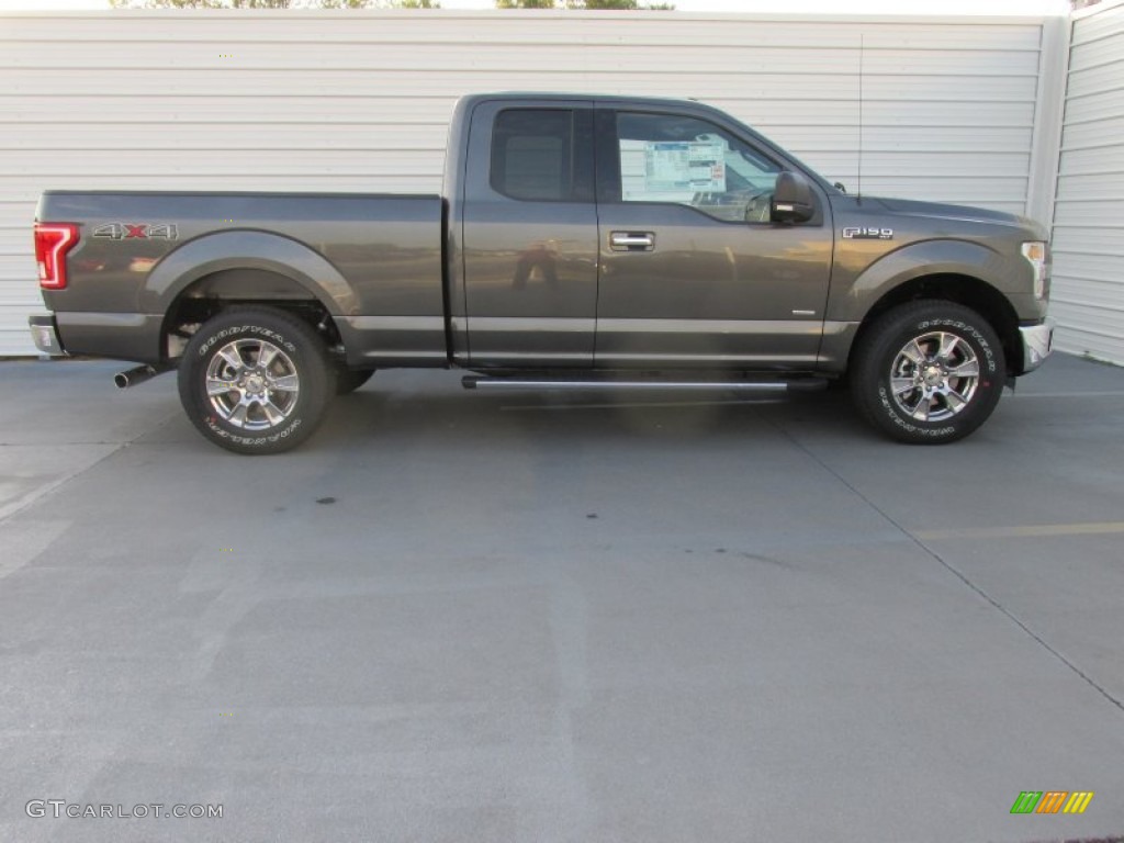 2015 F150 XLT SuperCab 4x4 - Magnetic Metallic / Medium Earth Gray photo #3