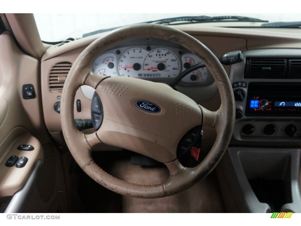 2001 Ford Explorer Sport 4x4 Medium Prairie Tan Steering Wheel Photo #107717796