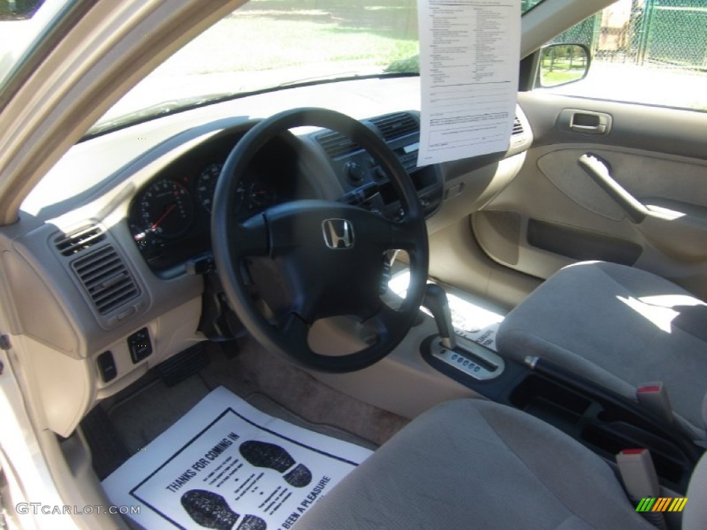 2001 Civic LX Sedan - Titanium Metallic / Beige photo #9