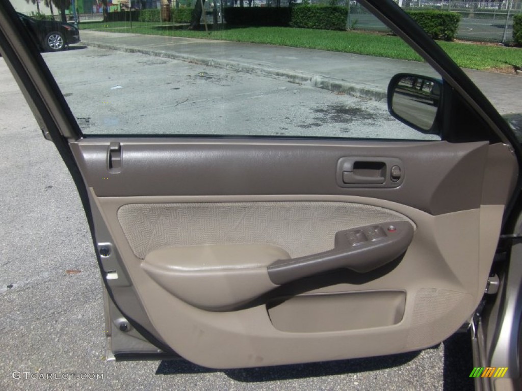 2001 Civic LX Sedan - Titanium Metallic / Beige photo #10