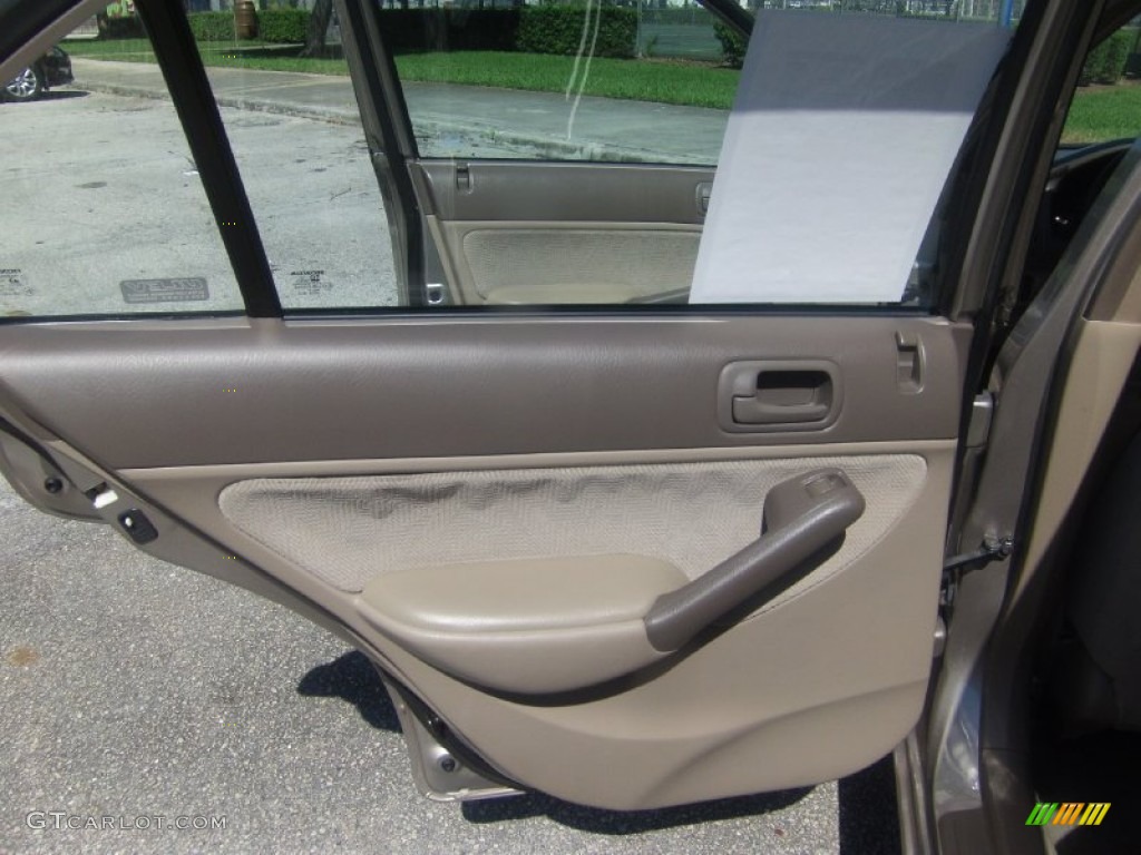 2001 Civic LX Sedan - Titanium Metallic / Beige photo #13